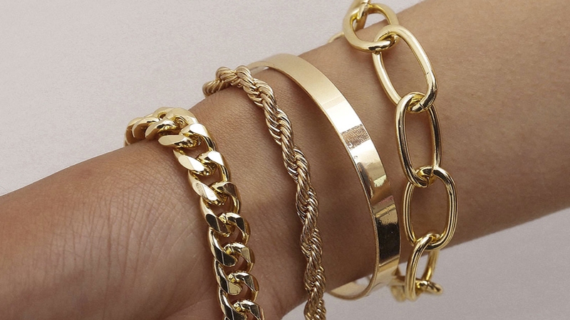 Gold Chain Link Bracelets for Women