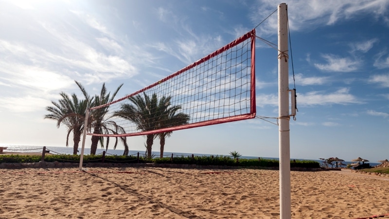 a beach volleyball court