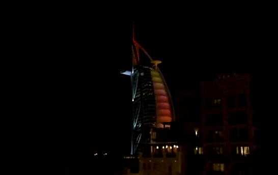 burj al arab dubai hotel in sunset