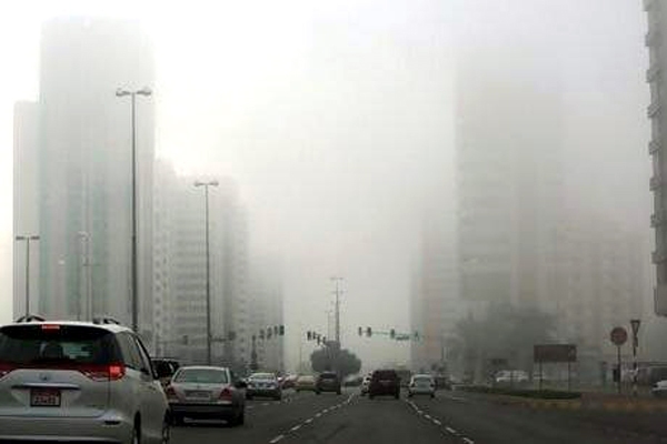 thick fog in Dubai